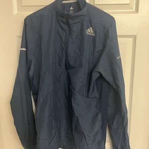 Adidas navy blue lightweight running jacket